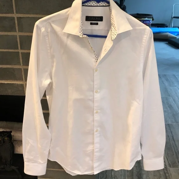 Zara Man Dress Shirt SLIM FIT Size Small White Zara Man Dress Shirt SLIM FIT Size Small White